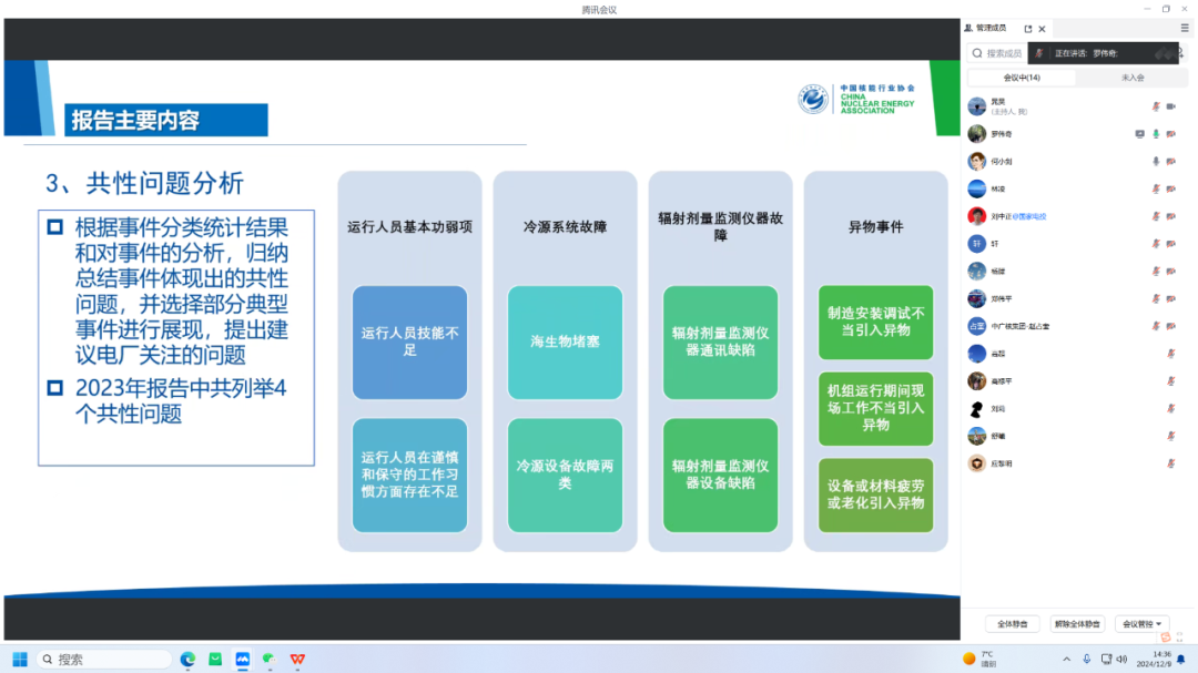 《中國運行核電廠事件經(jīng)驗反饋年報》編寫啟動會順利召開